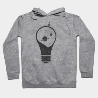 Light Bulb - Space, Stars, Planets, Saturn and little space rocket Hoodie